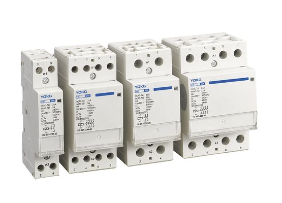 qualità  3 Mini Modular Din Rail Mounted Contactor 2 Pole 25A 63A Household 4 Pole Fabbrica