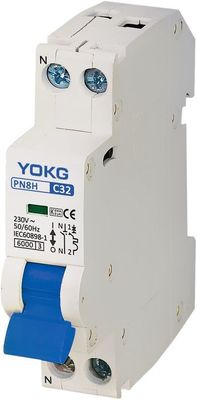 PN8H Mini Circuit Breaker 1P+N 4Kv un interruttore bipolare di 40 amp